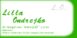 lilla ondrejko business card